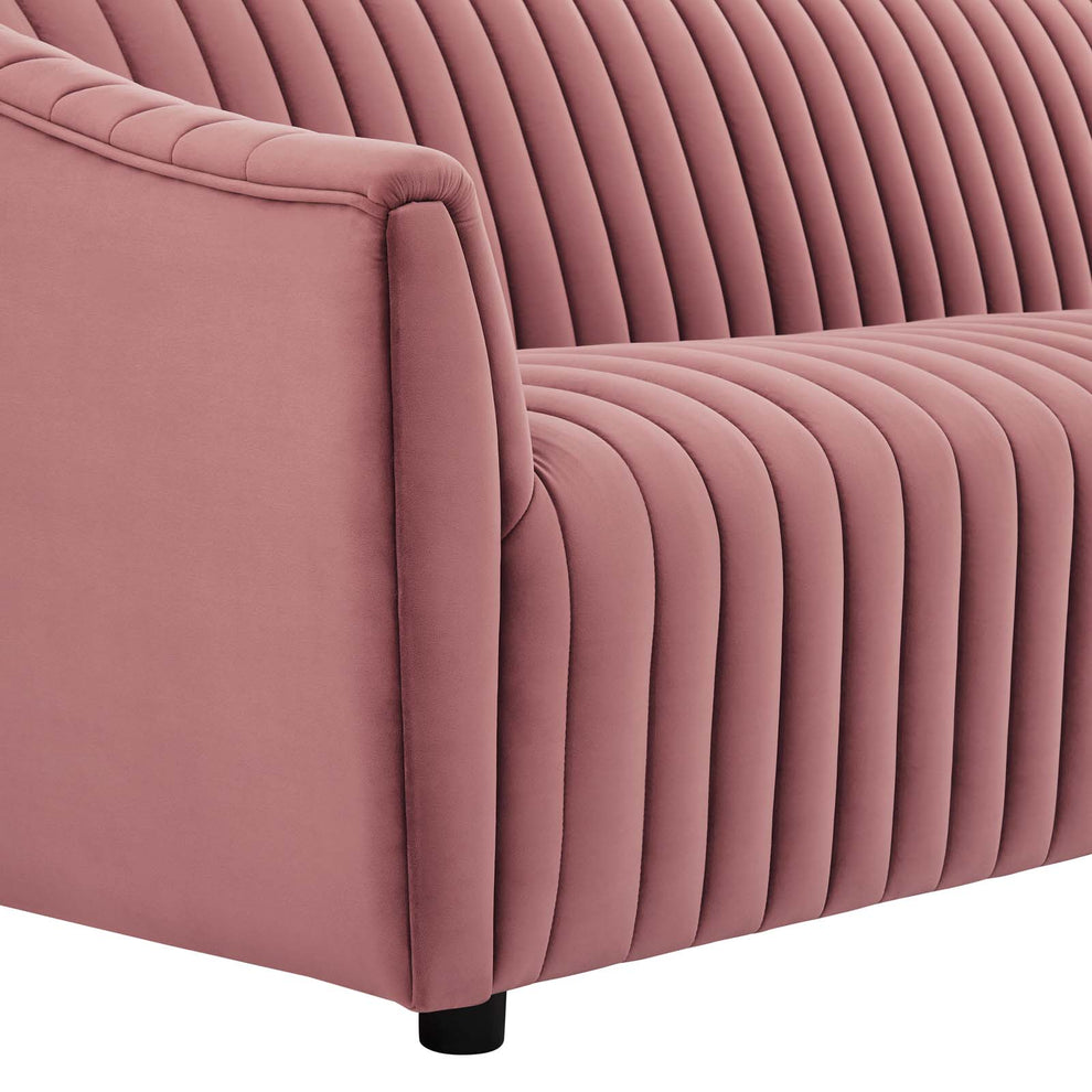 Announce Performance Velvet Channel Tufted Loveseat By Modway - EEI-5054 | Loveseats | Modishstore - 12