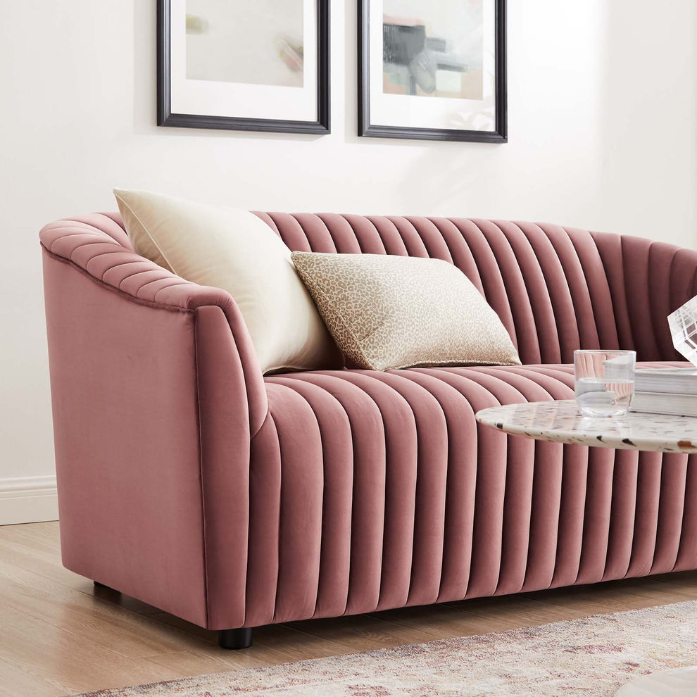 Announce Performance Velvet Channel Tufted Loveseat By Modway - EEI-5054 | Loveseats | Modishstore - 14