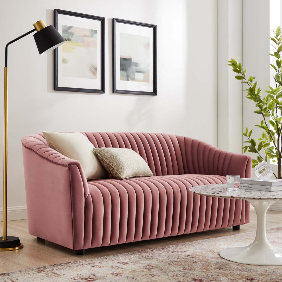 Announce Performance Velvet Channel Tufted Loveseat By Modway - EEI-5054 | Loveseats | Modishstore - 16