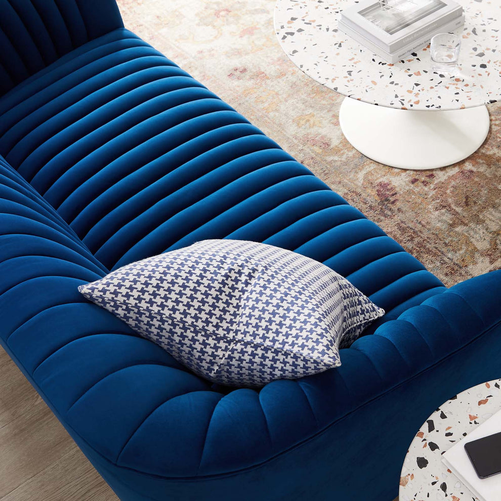 Announce Performance Velvet Channel Tufted Loveseat By Modway - EEI-5054 | Loveseats | Modishstore - 22