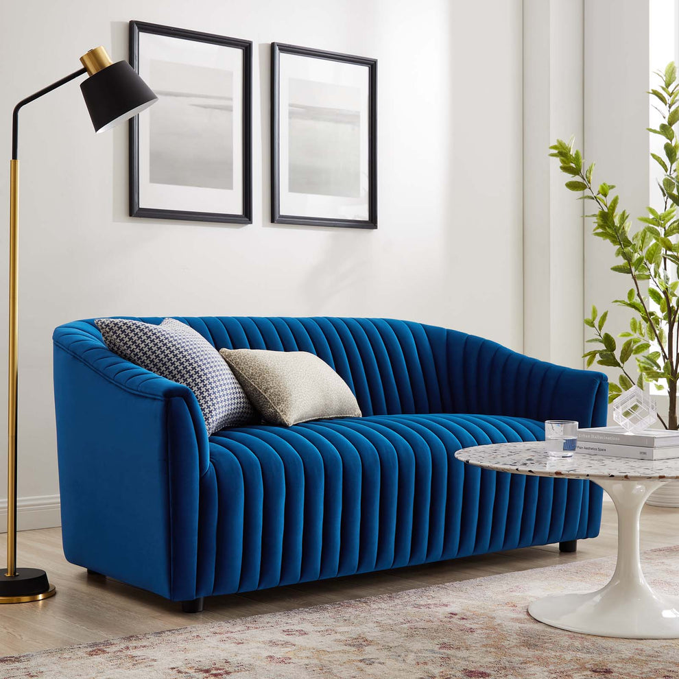 Announce Performance Velvet Channel Tufted Loveseat By Modway - EEI-5054 | Loveseats | Modishstore - 24