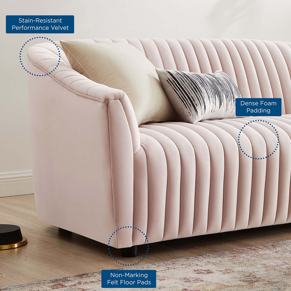 Announce Performance Velvet Channel Tufted Loveseat By Modway - EEI-5054 | Loveseats | Modishstore - 31
