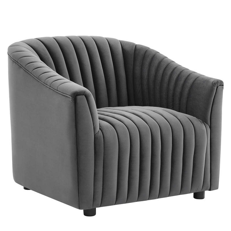 Announce Performance Velvet Channel Tufted Armchair By Modway | Armchairs | Modishstore-2