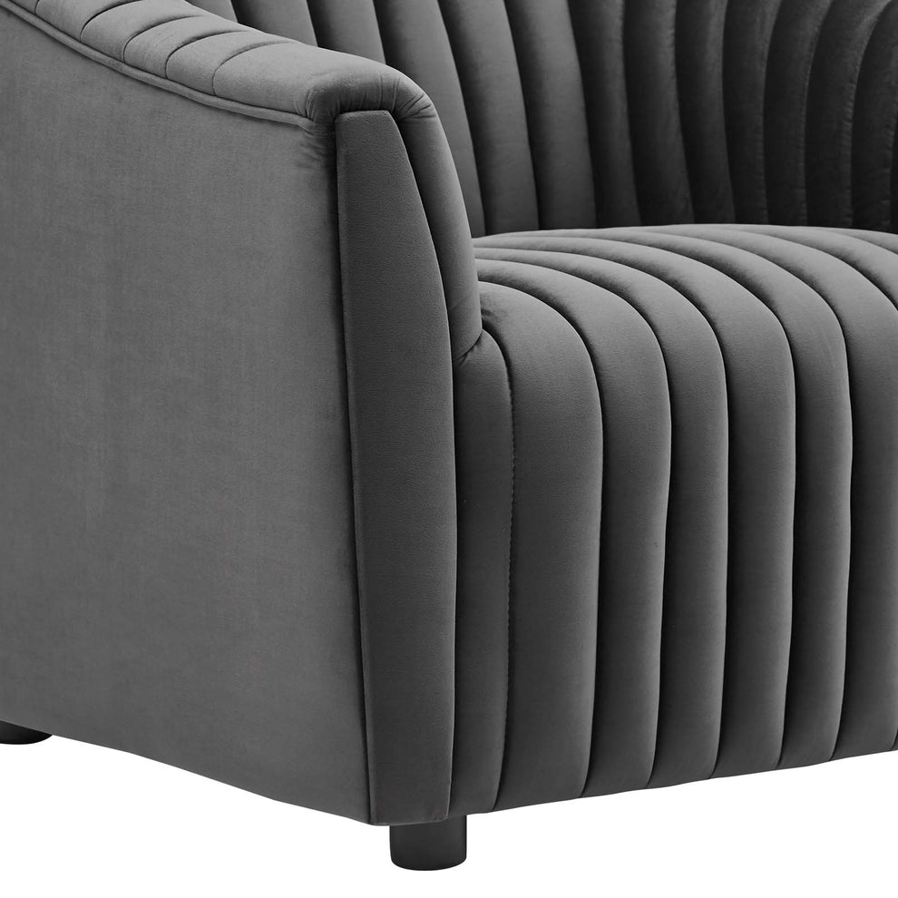 Announce Performance Velvet Channel Tufted Armchair By Modway - EEI-5055 | Armchairs | Modishstore - 5