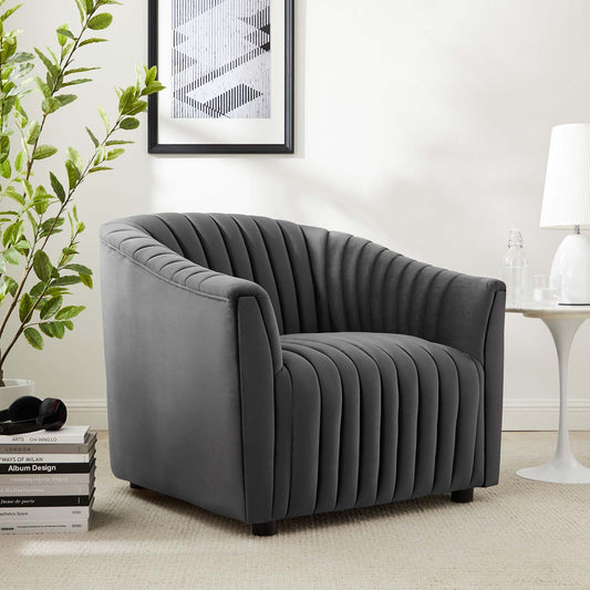 Announce Performance Velvet Channel Tufted Armchair By Modway - EEI-5055 | Armchairs | Modishstore - 1