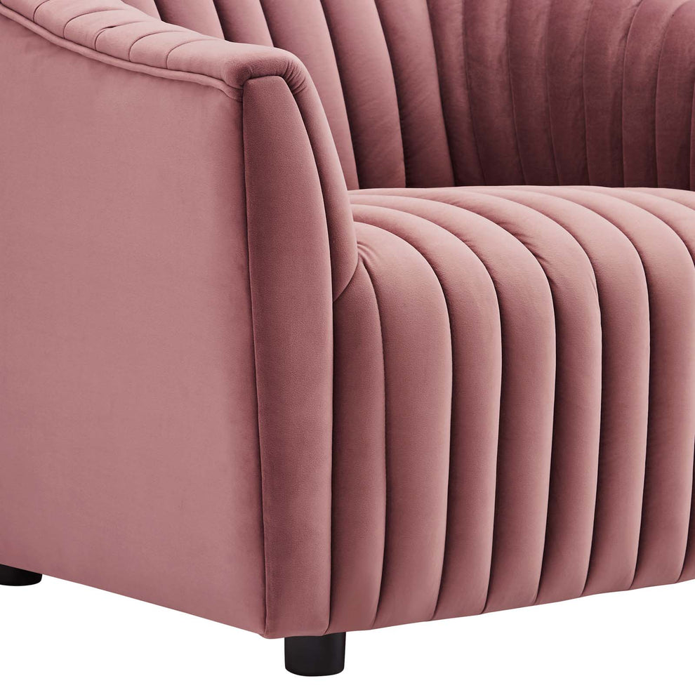 Announce Performance Velvet Channel Tufted Armchair By Modway - EEI-5055 | Armchairs | Modishstore - 12