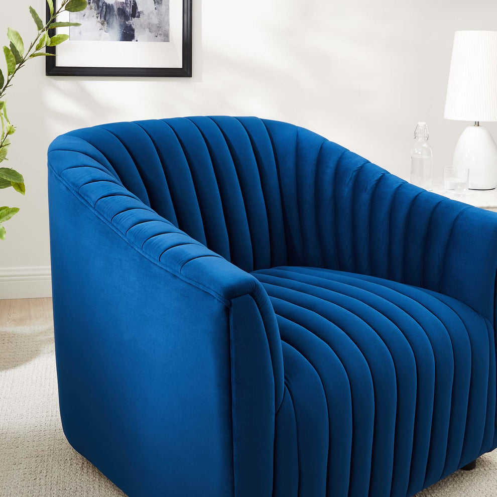 Announce Performance Velvet Channel Tufted Armchair By Modway - EEI-5055 | Armchairs | Modishstore - 22