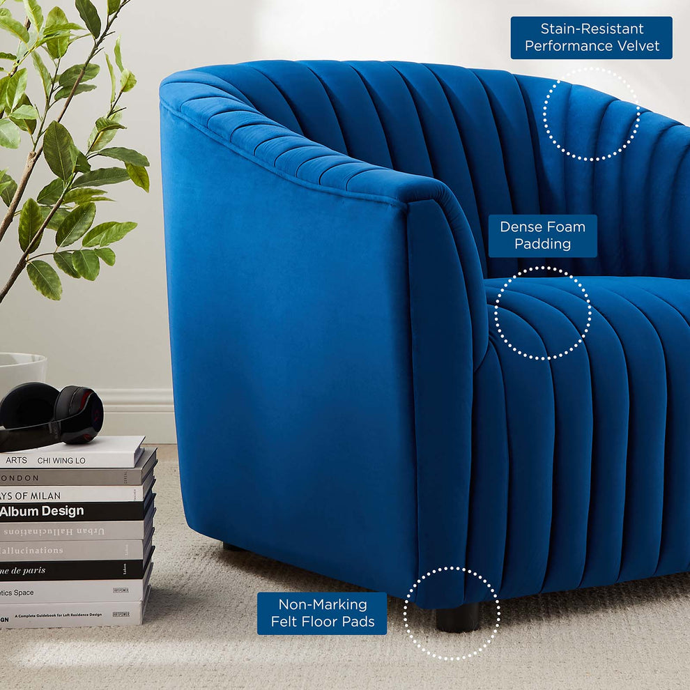 Announce Performance Velvet Channel Tufted Armchair By Modway - EEI-5055 | Armchairs | Modishstore - 23