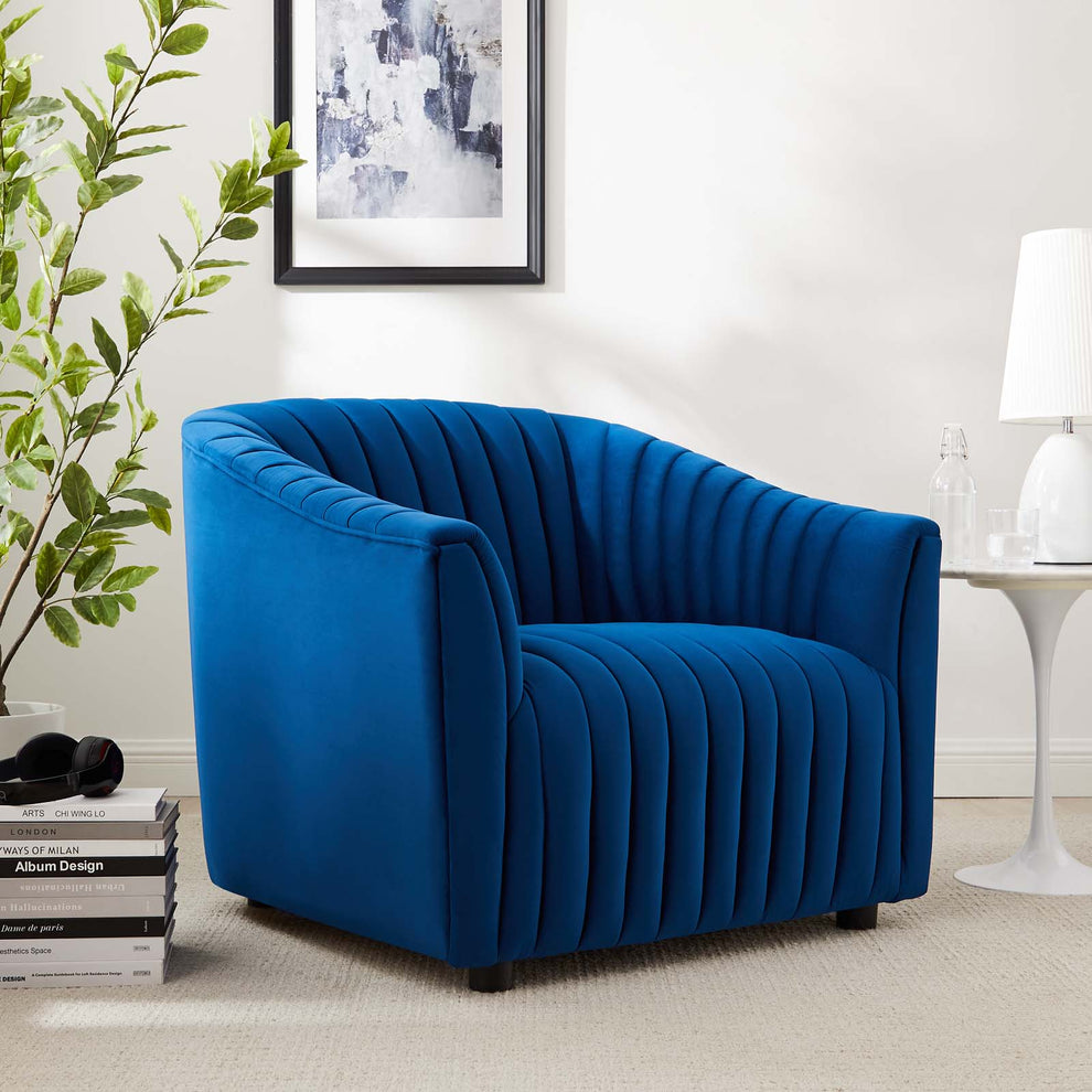 Announce Performance Velvet Channel Tufted Armchair By Modway - EEI-5055 | Armchairs | Modishstore - 24