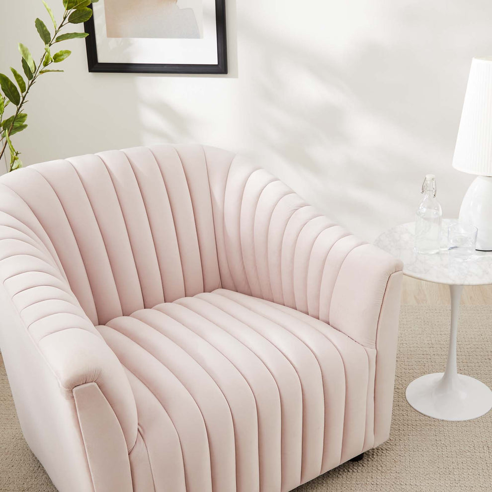 Announce Performance Velvet Channel Tufted Armchair By Modway - EEI-5055 | Armchairs | Modishstore - 30