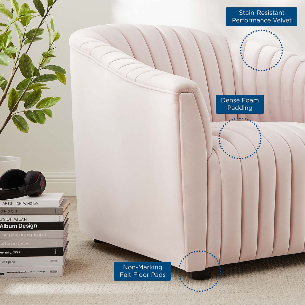 Announce Performance Velvet Channel Tufted Armchair By Modway - EEI-5055 | Armchairs | Modishstore - 31
