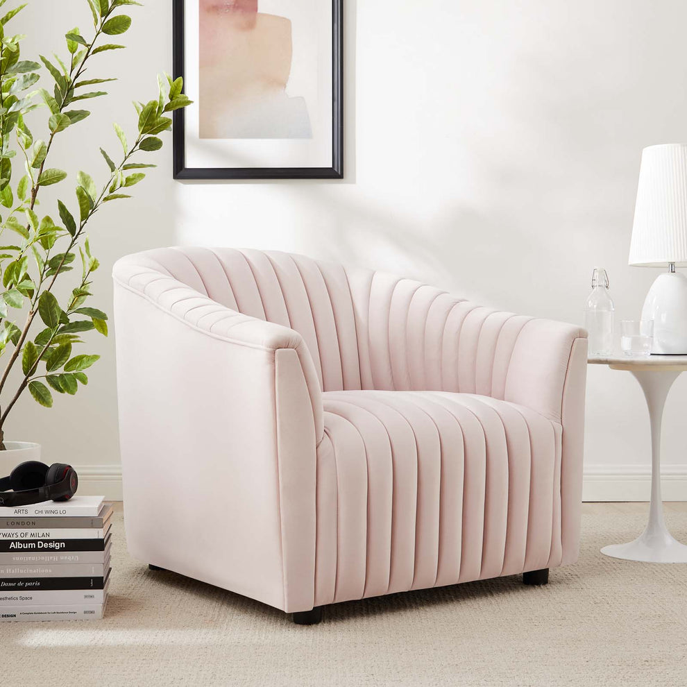 Announce Performance Velvet Channel Tufted Armchair By Modway - EEI-5055 | Armchairs | Modishstore - 32