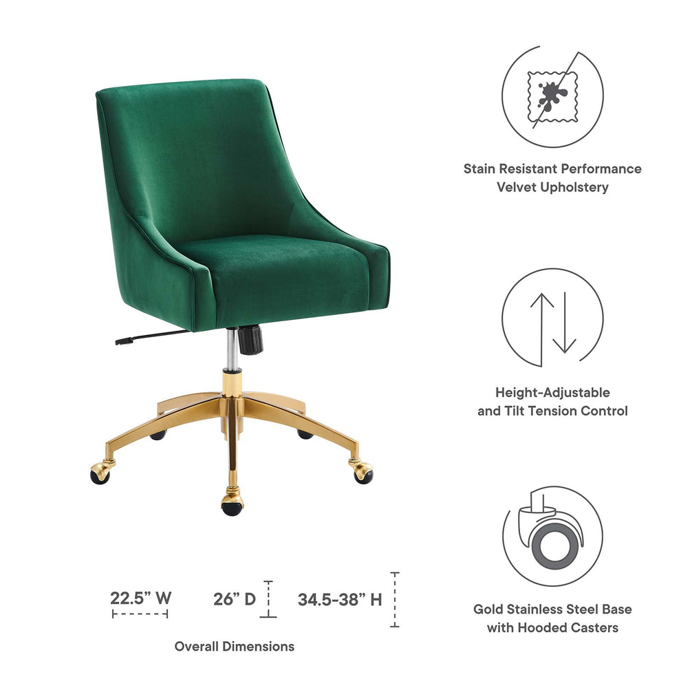 Discern Performance Velvet Office Chair By Modway - EEI-5079 | Office Chairs | Modishstore - 6