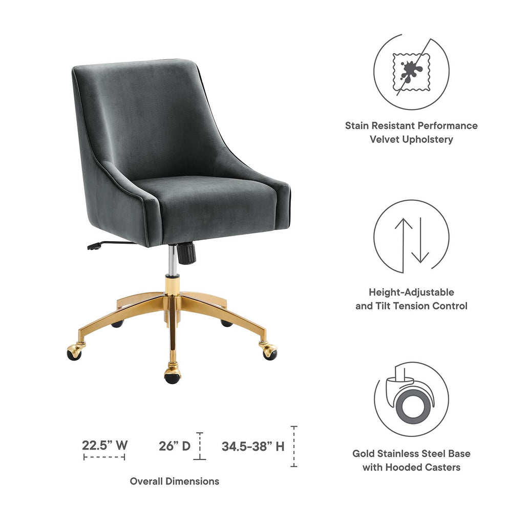 Discern Performance Velvet Office Chair By Modway - EEI-5079 | Office Chairs | Modishstore - 13