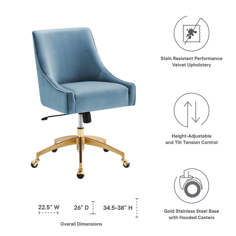 Discern Performance Velvet Office Chair By Modway - EEI-5079 | Office Chairs | Modishstore - 20