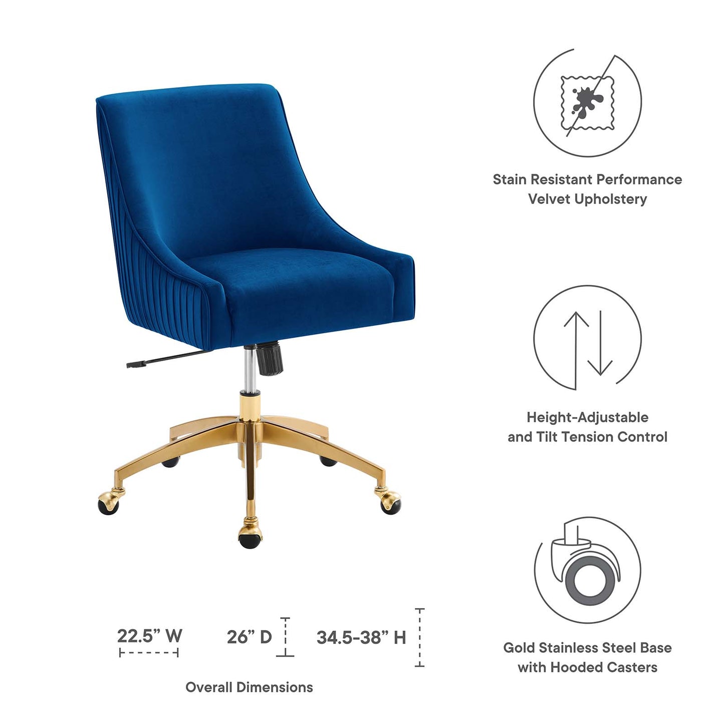 Discern Performance Velvet Office Chair By Modway - EEI-5080-GRN | Dining Chairs |  Modishstore - 27