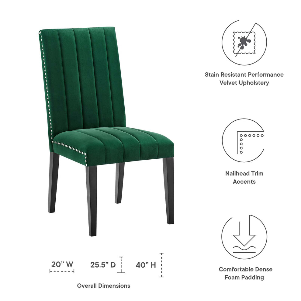 Catalyst Performance Velvet Dining Side Chairs - Set of 2 By Modway - EEI-5081 | Dining Chairs | Modishstore - 8