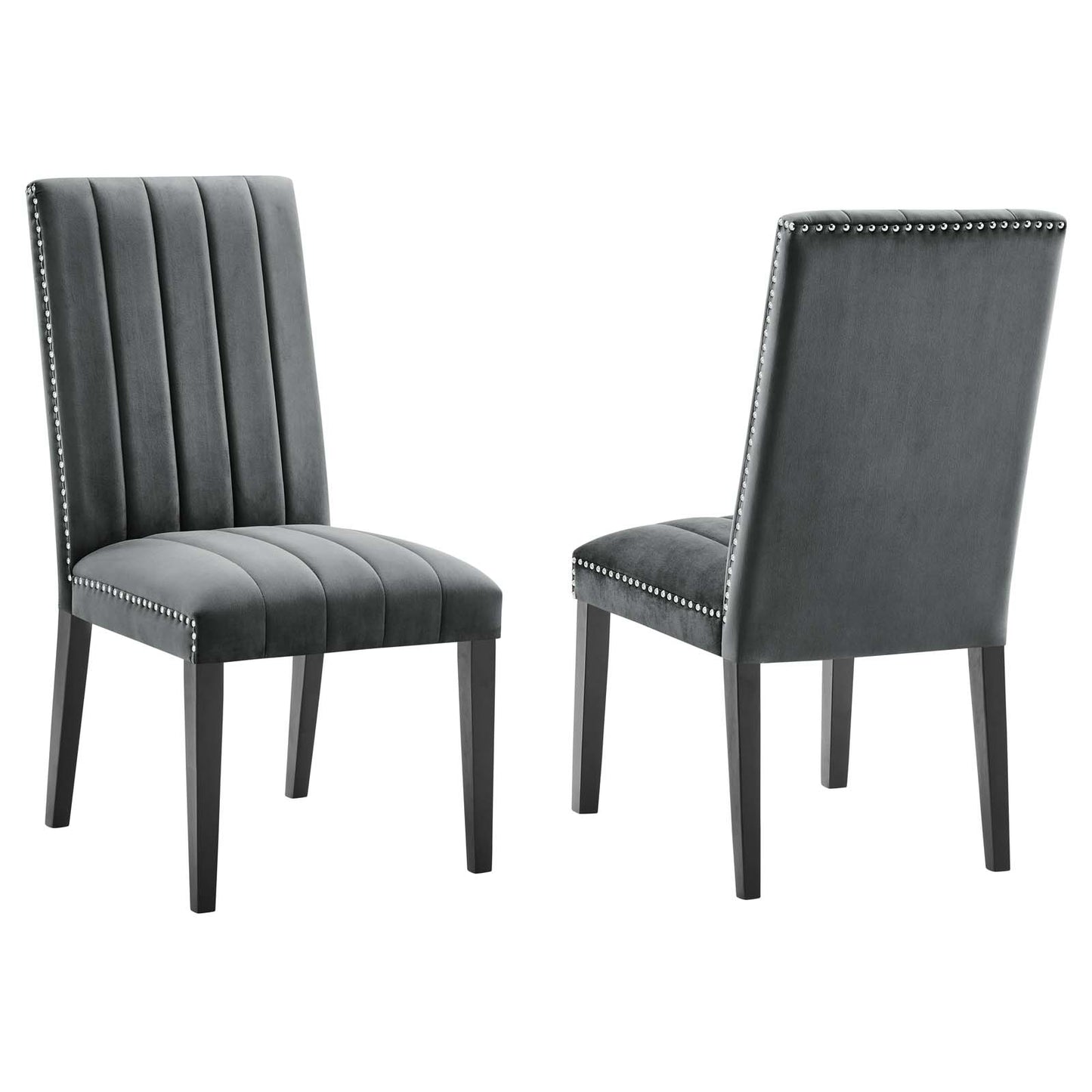 Catalyst Performance Velvet Dining Side Chairs - Set Of 2 By Modway - EEI-5081-GRN | Dining Chairs |  Modishstore - 9