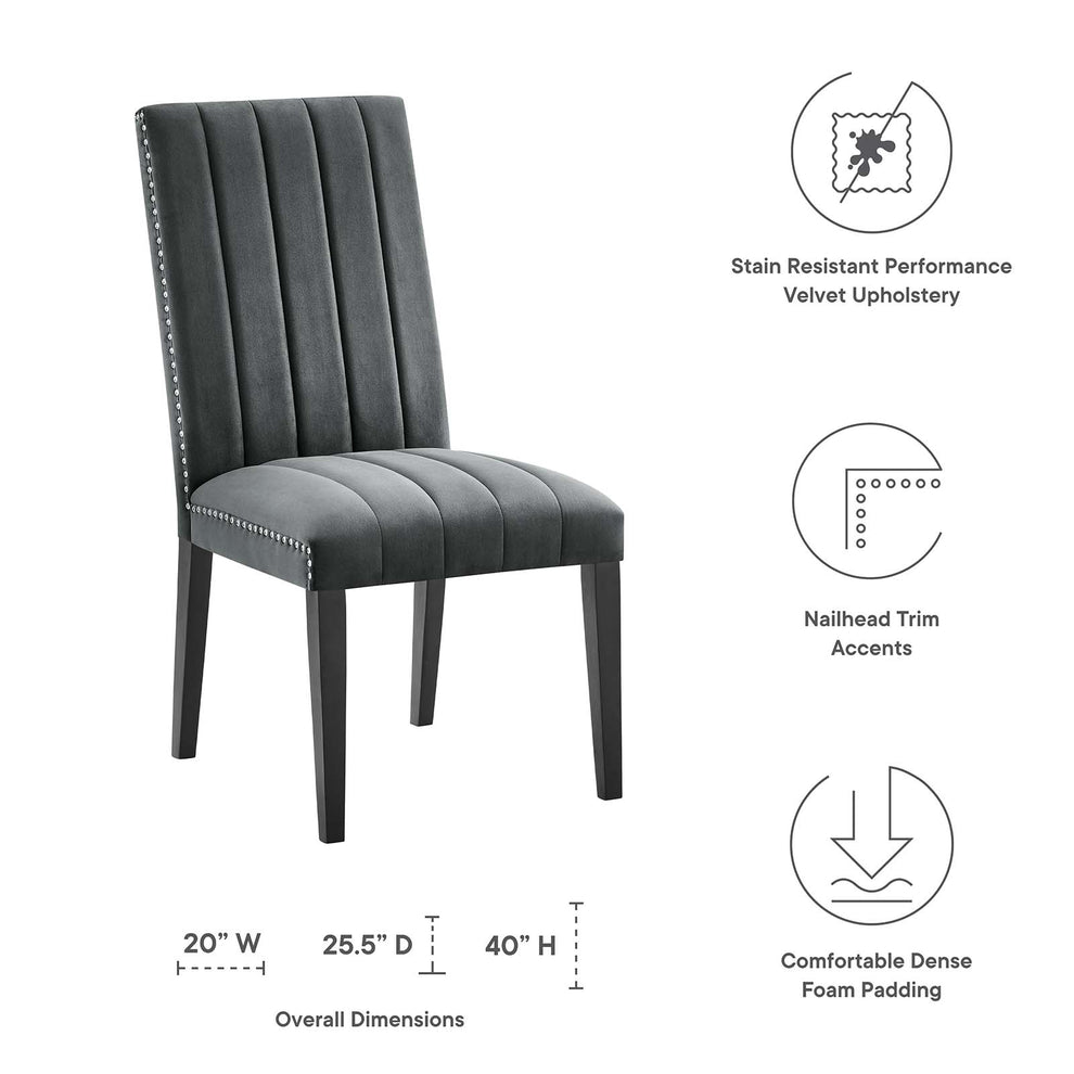 Catalyst Performance Velvet Dining Side Chairs - Set of 2 By Modway - EEI-5081 | Dining Chairs | Modishstore - 16