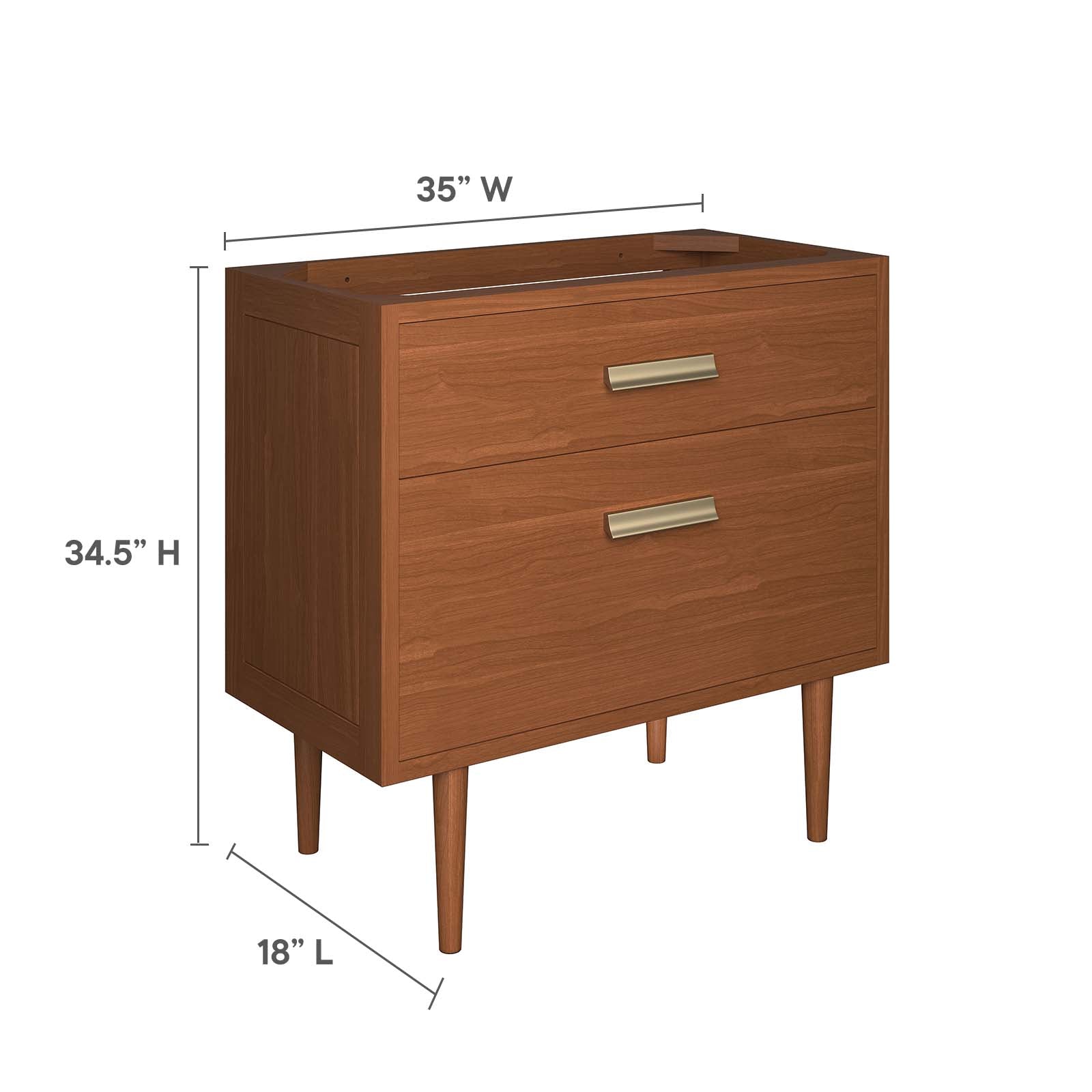 Cassia 36" Teak Wood Bathroom Vanity Cabinet (Sink Basin Not Included) By Modway - EEI-5083 | Bathroom Accessories | Modishstore - 9