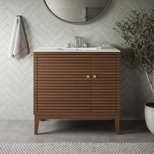 Ledger 36" Wood Bathroom Vanity Cabinet (Sink Basin Not Included) By Modway - EEI-5089 | Bathroom Accessories | Modishstore