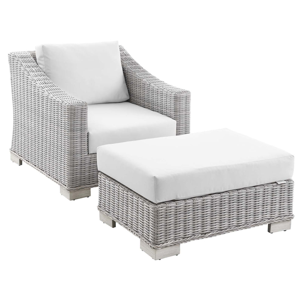 Modway Conway Outdoor Patio Wicker Rattan 2-Piece Armchair and Ottoman Set - EEI-5090 | Outdoor Chairs | Modishstore - 14