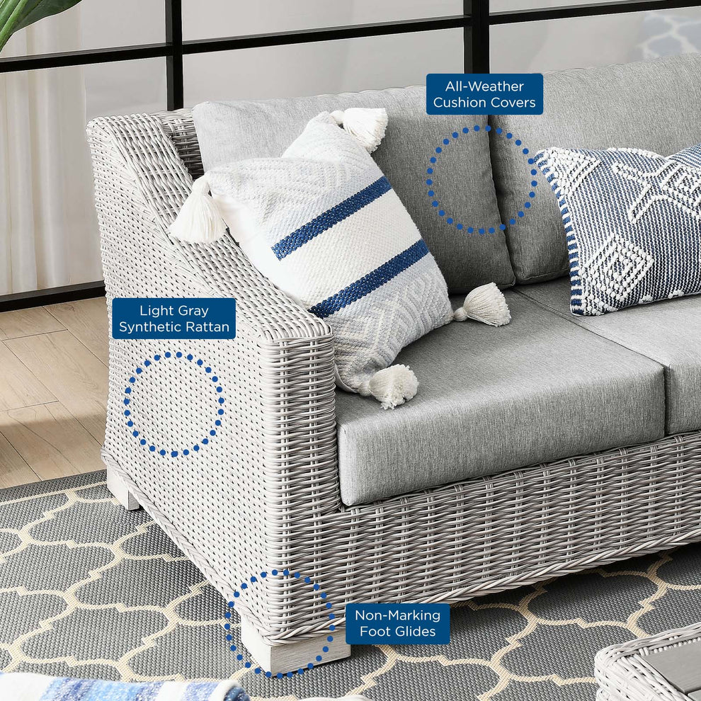 Modway Conway 4-Piece Outdoor Patio Wicker Rattan Furniture Set - EEI-5091 | Outdoor Sofas, Loveseats & Sectionals | Modishstore - 18