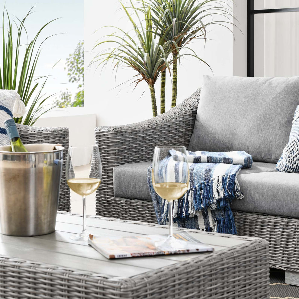 Modway Conway 4-Piece Outdoor Patio Wicker Rattan Furniture Set - EEI-5091 | Outdoor Sofas, Loveseats & Sectionals | Modishstore - 22