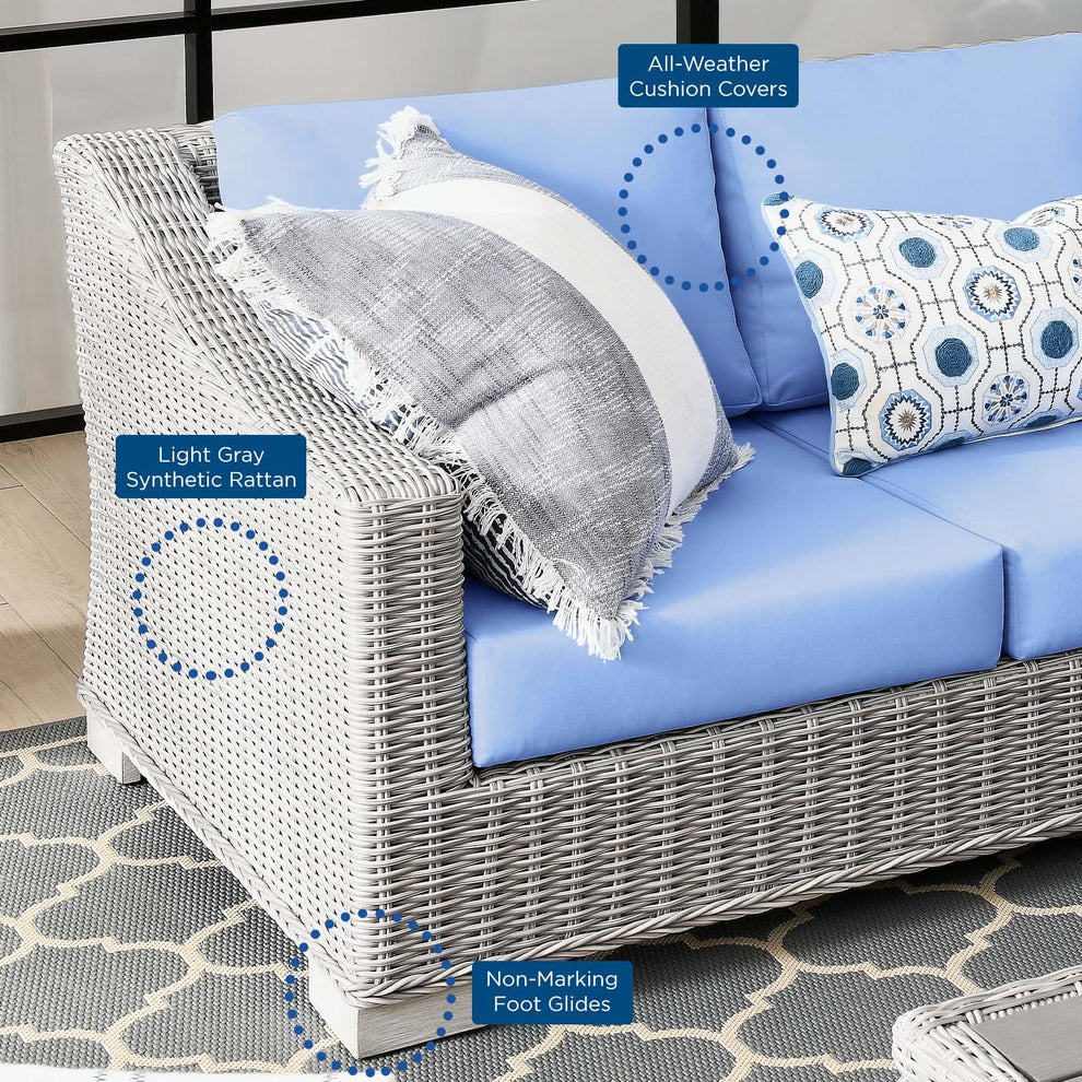 Modway Conway 4-Piece Outdoor Patio Wicker Rattan Furniture Set - EEI-5091 | Outdoor Sofas, Loveseats & Sectionals | Modishstore - 19