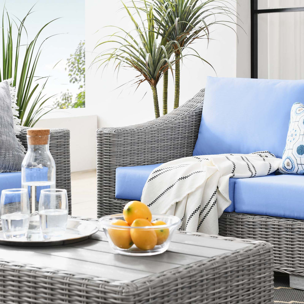 Modway Conway 4-Piece Outdoor Patio Wicker Rattan Furniture Set - EEI-5091 | Outdoor Sofas, Loveseats & Sectionals | Modishstore - 4