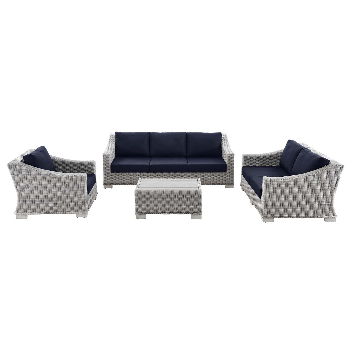 Modway Conway 4-Piece Outdoor Patio Wicker Rattan Furniture Set | Outdoor Sofas, Loveseats & Sectionals | Modishstore-8