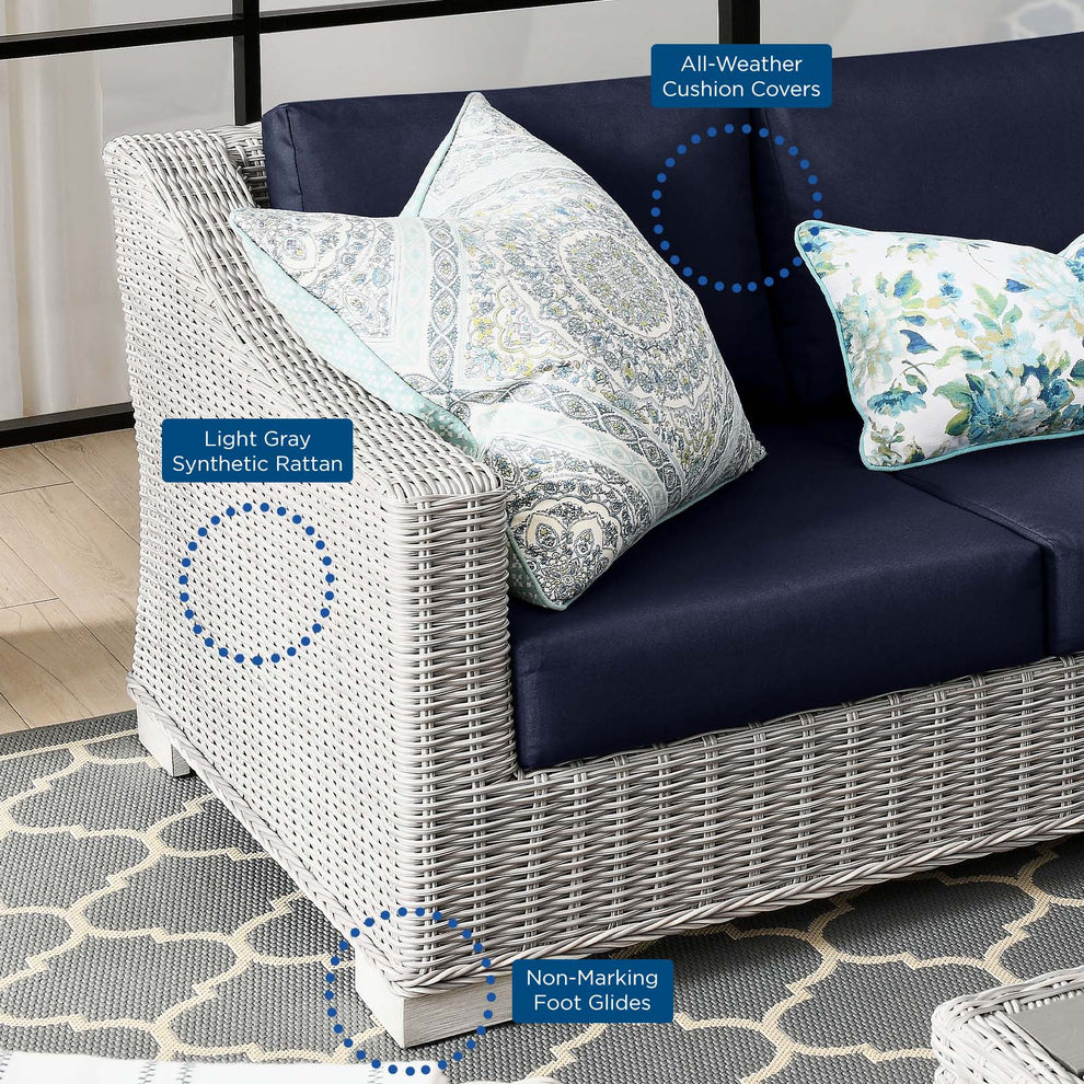 Modway Conway 4-Piece Outdoor Patio Wicker Rattan Furniture Set - EEI-5091 | Outdoor Sofas, Loveseats & Sectionals | Modishstore - 20