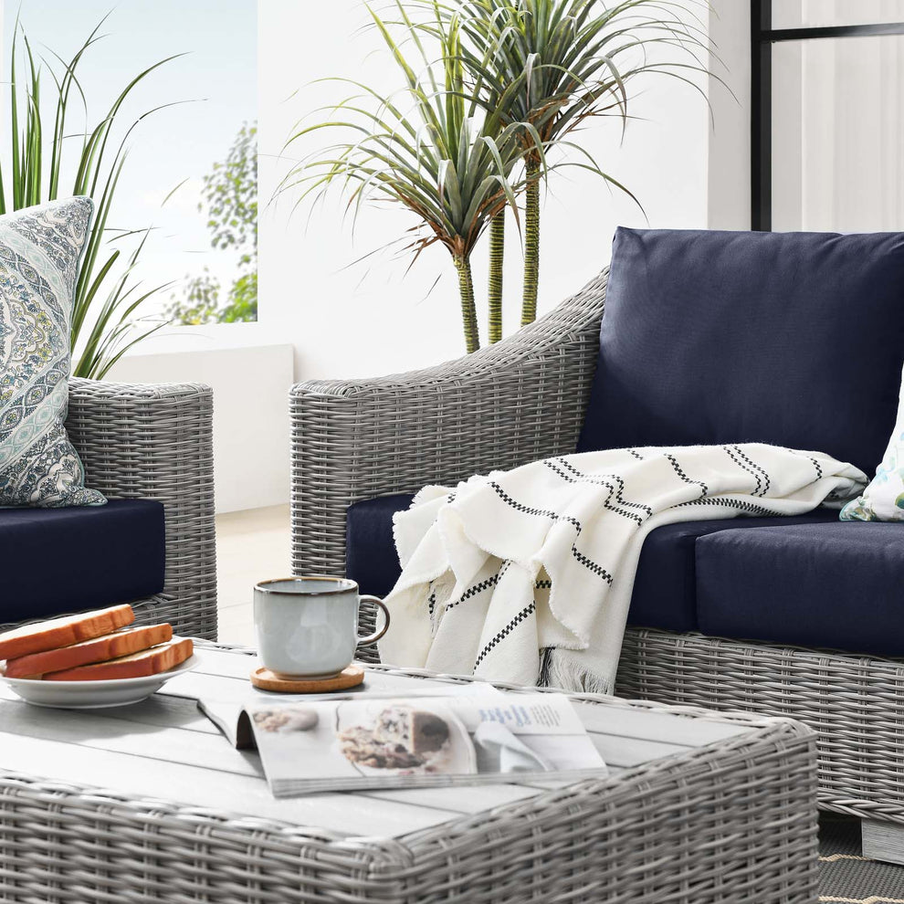 Modway Conway 4-Piece Outdoor Patio Wicker Rattan Furniture Set - EEI-5091 | Outdoor Sofas, Loveseats & Sectionals | Modishstore - 23