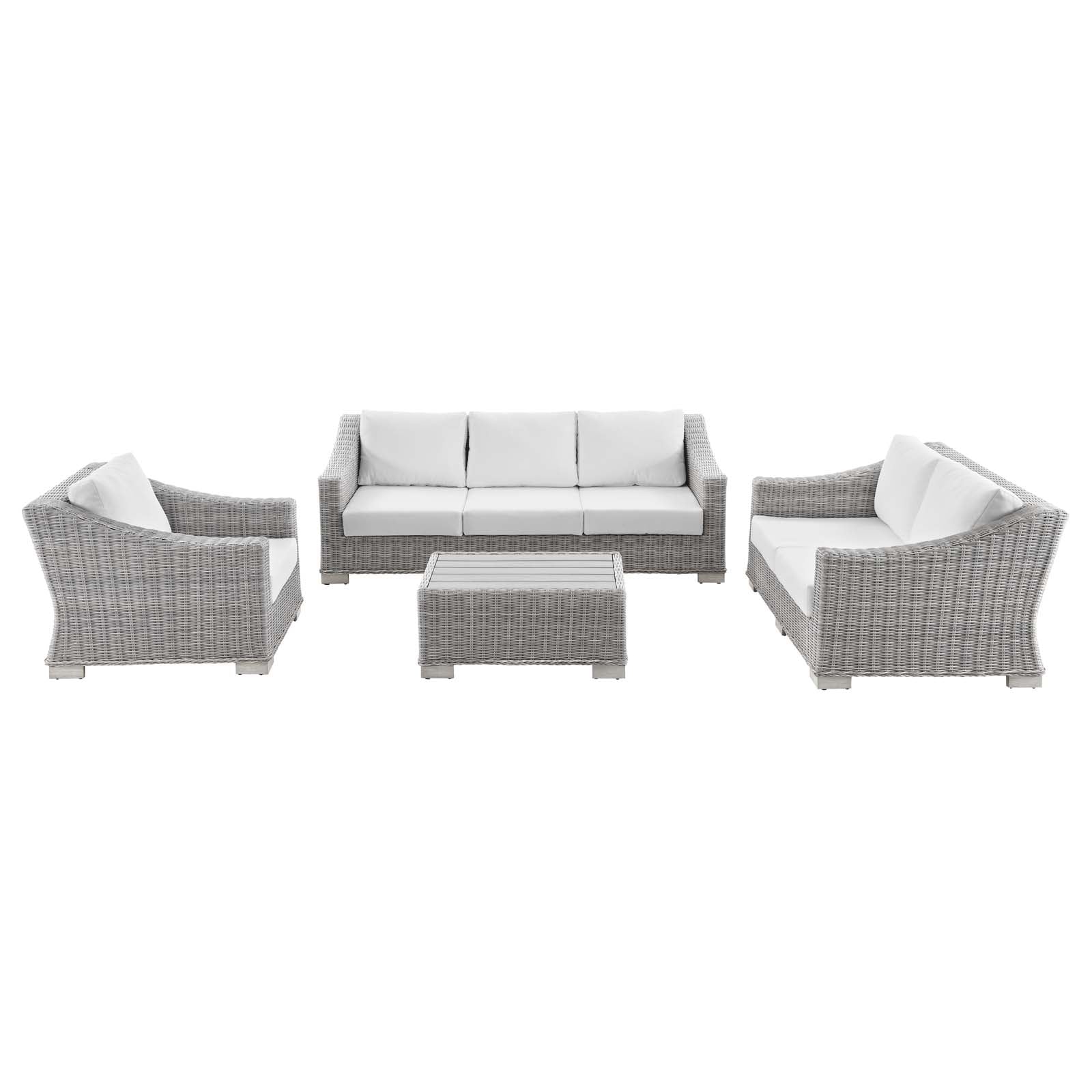 Modway Conway 4-Piece Outdoor Patio Wicker Rattan Furniture Set | Outdoor Sofas, Loveseats & Sectionals | Modishstore-11
