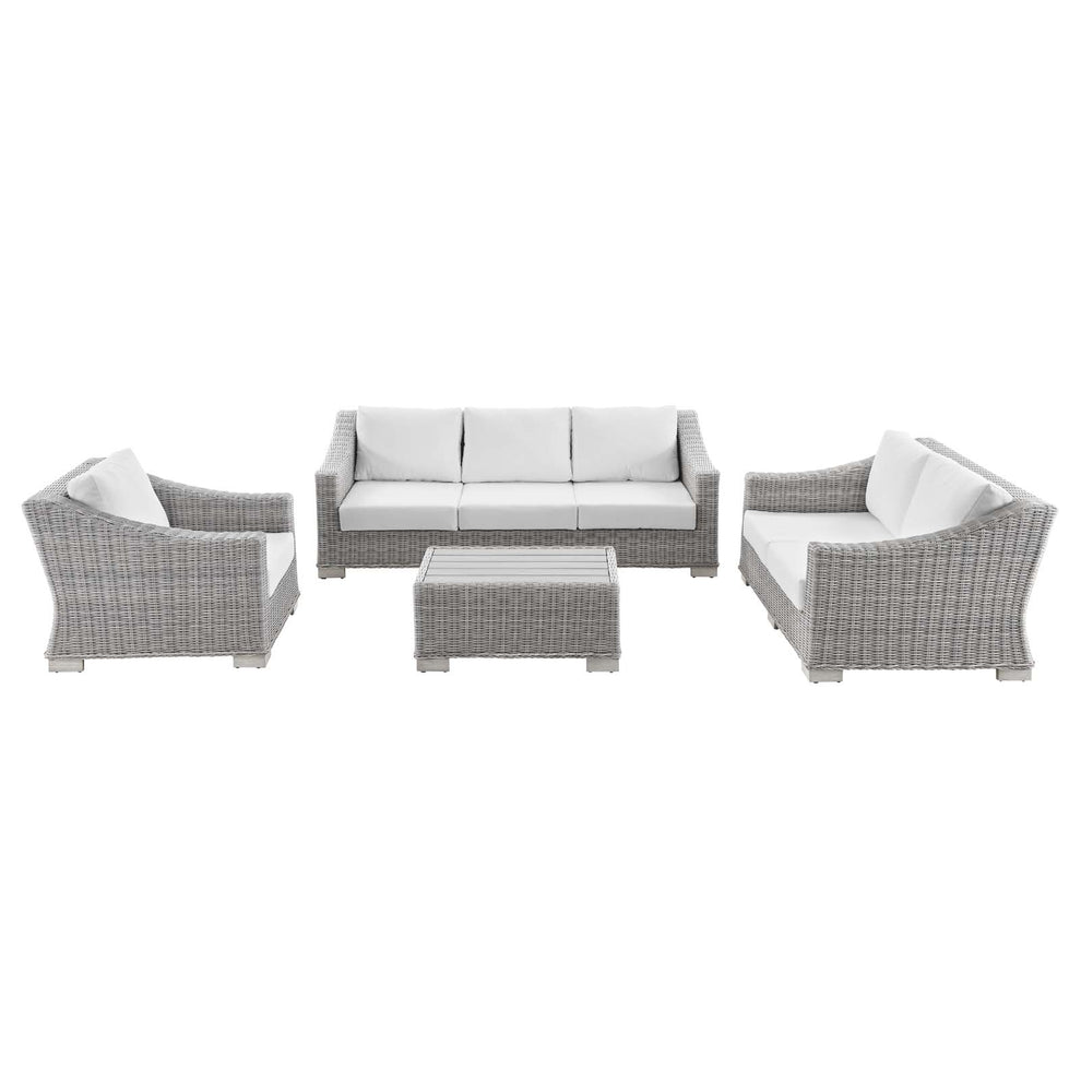Modway Conway 4-Piece Outdoor Patio Wicker Rattan Furniture Set - EEI-5091 | Outdoor Sofas, Loveseats & Sectionals | Modishstore - 11