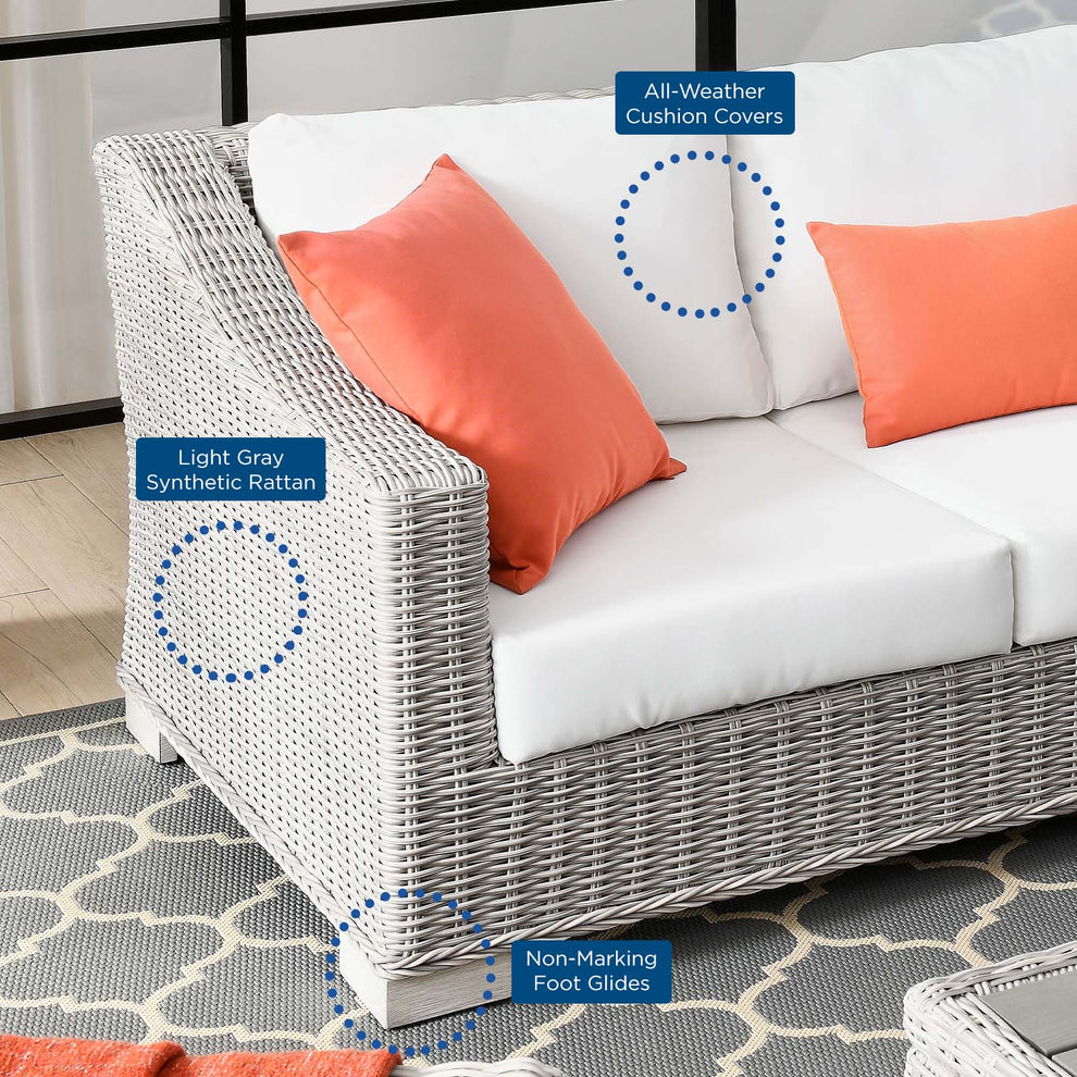 Modway Conway 4-Piece Outdoor Patio Wicker Rattan Furniture Set - EEI-5091 | Outdoor Sofas, Loveseats & Sectionals | Modishstore - 21