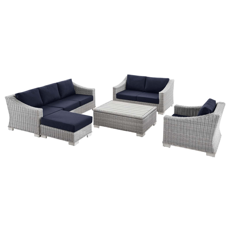 Modway Conway 5-Piece Outdoor Patio Wicker Rattan Furniture Set - EEI-5092 | Outdoor Sofas, Loveseats & Sectionals | Modishstore - 15