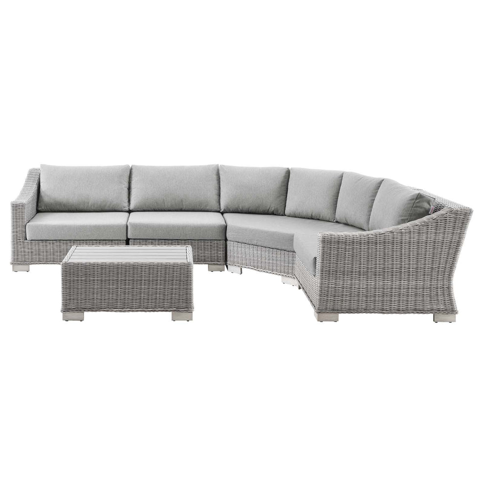 Modway Conway Outdoor Patio Wicker Rattan 5-Piece Sectional Sofa Furniture Set - EEI-5093 | Outdoor Sofas, Loveseats & Sectionals | Modishstore - 1