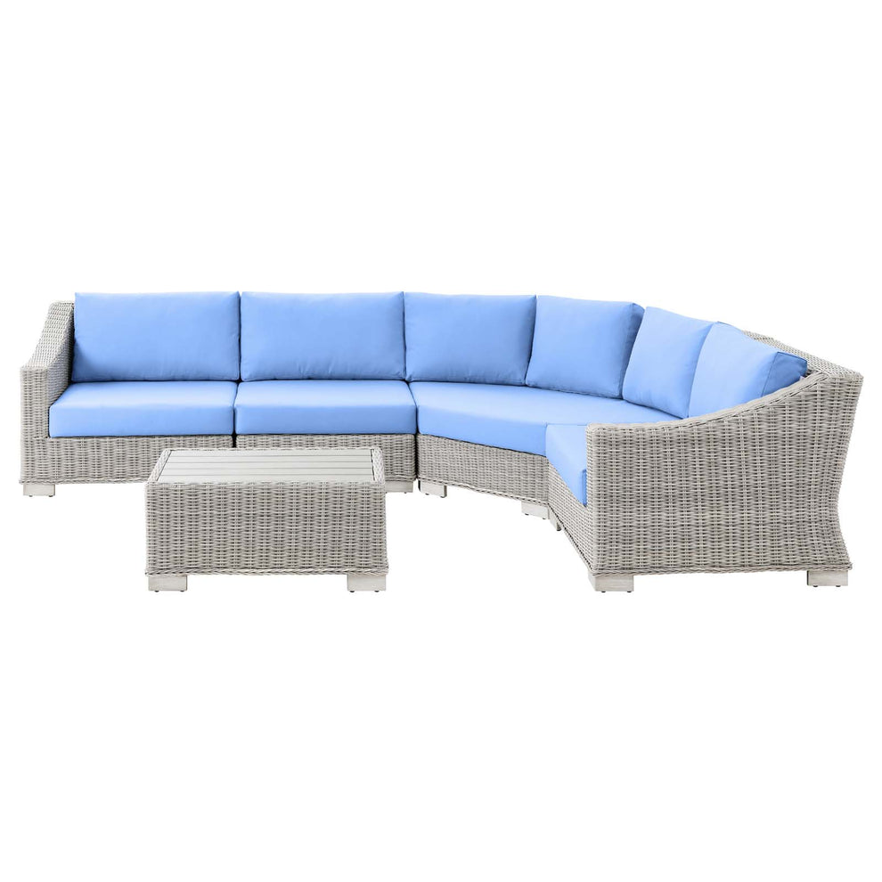 Modway Conway Outdoor Patio Wicker Rattan 5-Piece Sectional Sofa Furniture Set - EEI-5093 | Outdoor Sofas, Loveseats & Sectionals | Modishstore - 4