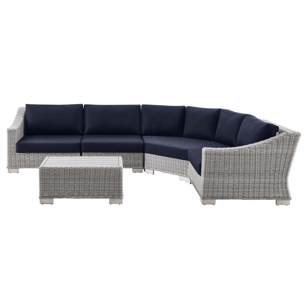Modway Conway Outdoor Patio Wicker Rattan 5-Piece Sectional Sofa Furniture Set - EEI-5093 | Outdoor Sofas, Loveseats & Sectionals | Modishstore - 7