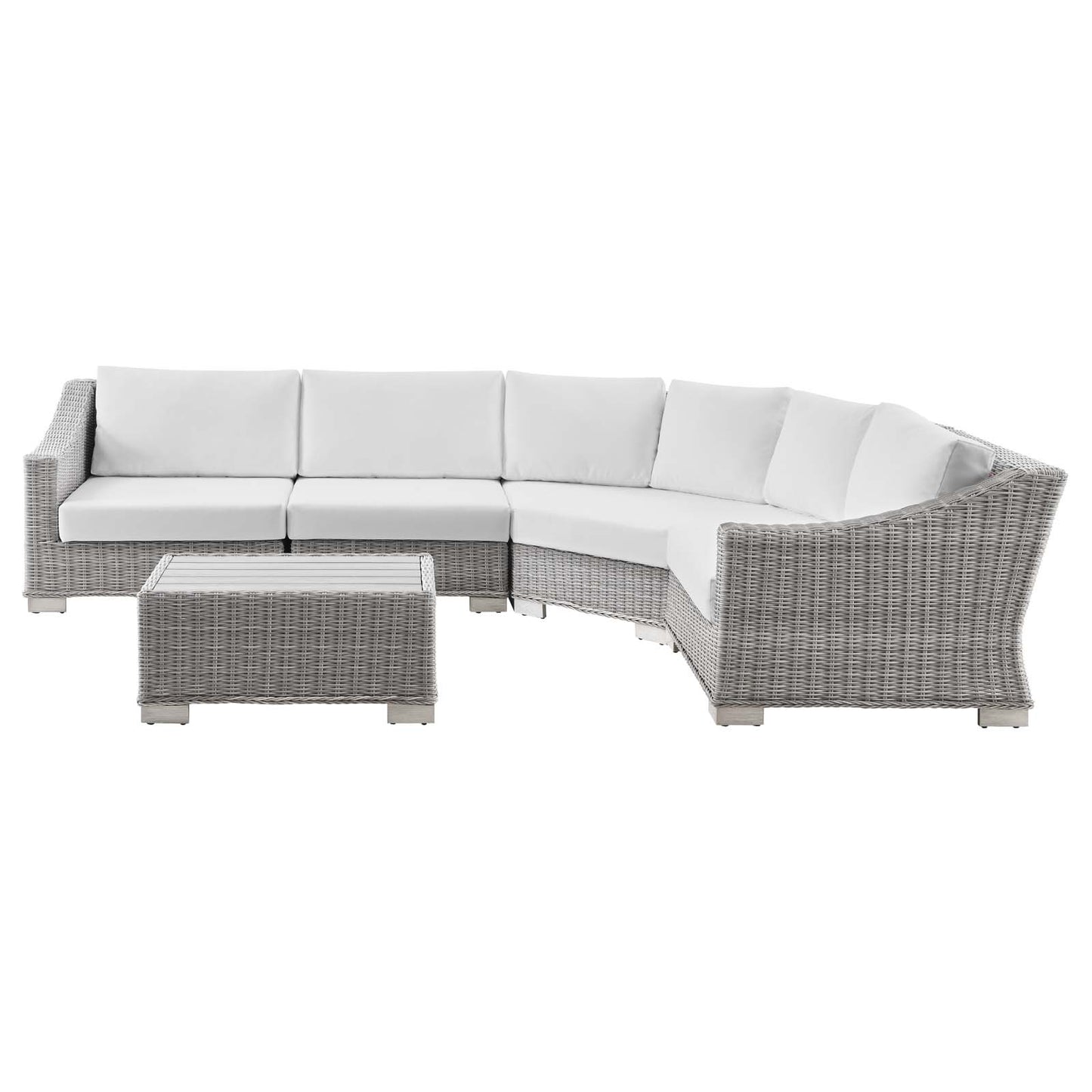 Modway Conway Outdoor Patio Wicker Rattan 5-Piece Sectional Sofa Furniture Set | Outdoor Sofas, Loveseats & Sectionals | Modishstore-10