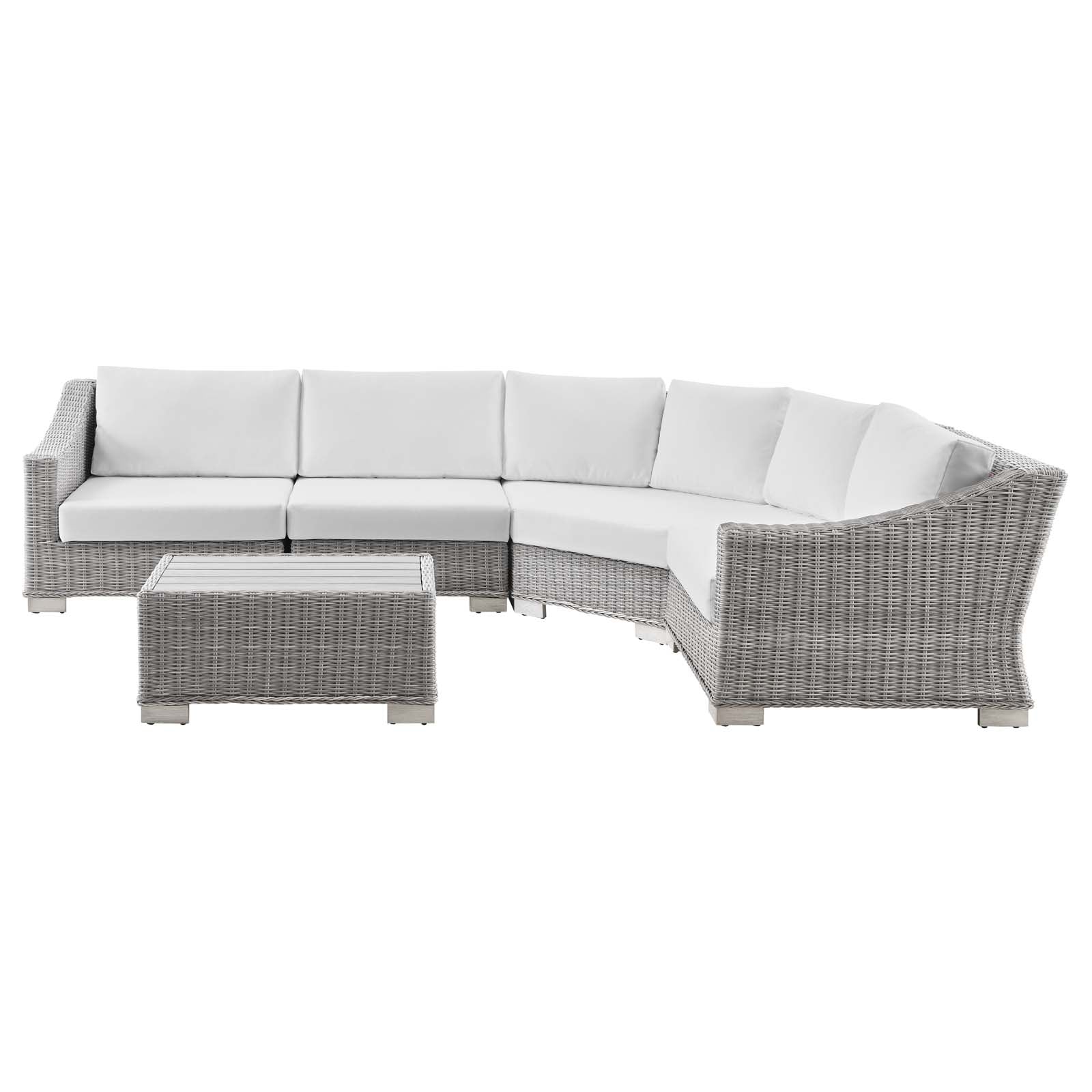 Modway Conway Outdoor Patio Wicker Rattan 5-Piece Sectional Sofa Furniture Set | Outdoor Sofas, Loveseats & Sectionals | Modishstore-10