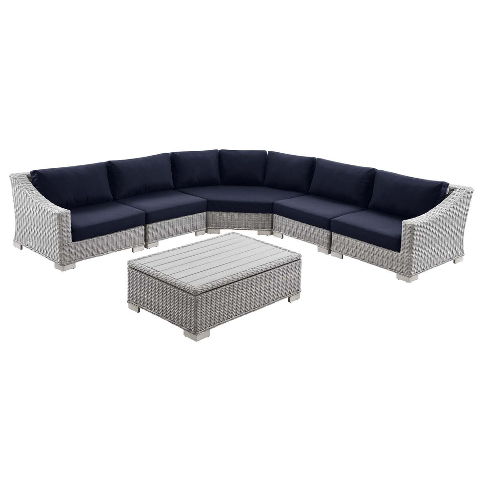 Modway Conway Outdoor Patio Wicker Rattan 6-Piece Sectional Sofa Furniture Set - EEI-5094 | Outdoor Sofas, Loveseats & Sectionals | Modishstore - 4