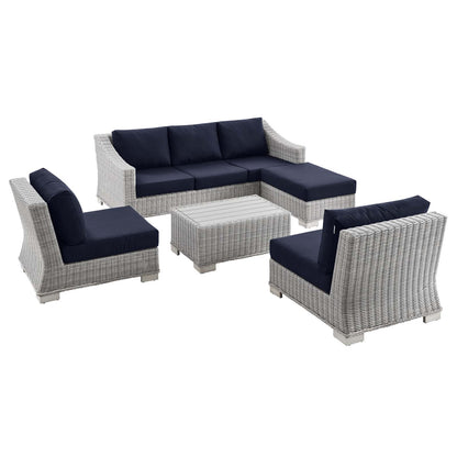 Modway Conway 5-Piece Outdoor Patio Wicker Rattan Furniture Set - EEI-5097 | Outdoor Sofas, Loveseats & Sectionals | Modishstore - 10