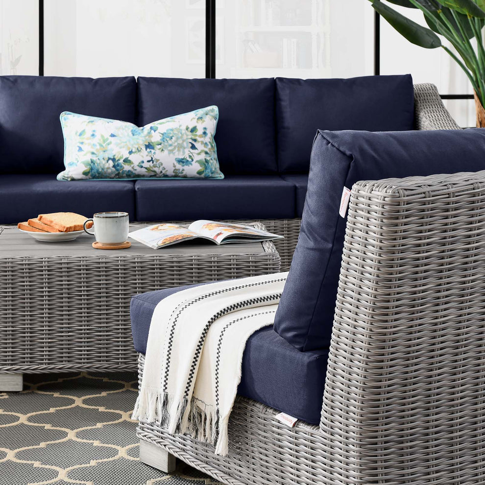 Modway Conway 5-Piece Outdoor Patio Wicker Rattan Furniture Set - EEI-5097 | Outdoor Sofas, Loveseats & Sectionals | Modishstore - 8