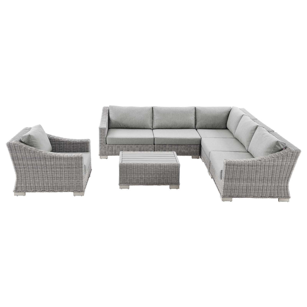 Modway Conway Outdoor Patio Wicker Rattan 7-Piece Sectional Sofa Furniture Set - EEI-5098 | Outdoor Sofas, Loveseats & Sectionals | Modishstore - 1