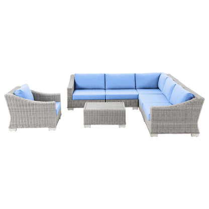 Modway Conway Outdoor Patio Wicker Rattan 7-Piece Sectional Sofa Furniture Set - EEI-5098 | Outdoor Sofas, Loveseats & Sectionals | Modishstore - 4