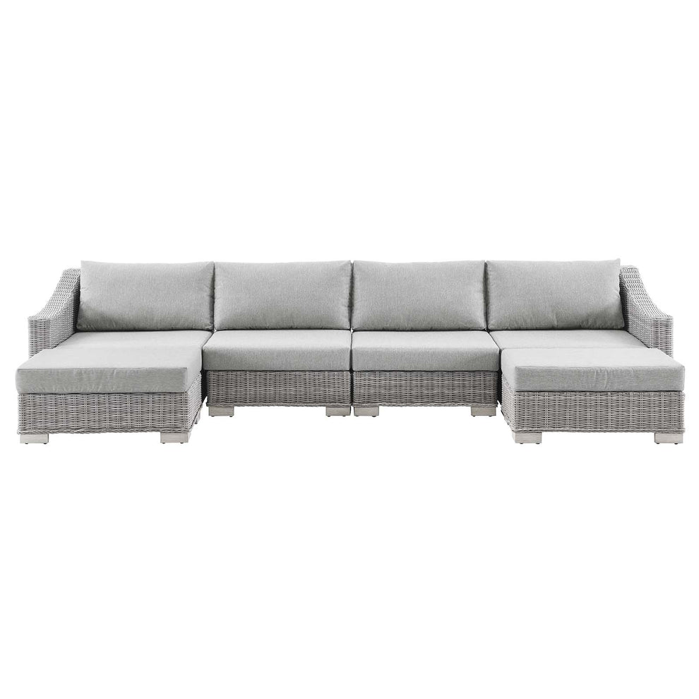 Modway Conway Outdoor Patio Wicker Rattan 6-Piece Sectional Sofa Furniture Set - EEI-5099 | Outdoor Sofas, Loveseats & Sectionals | Modishstore - 1