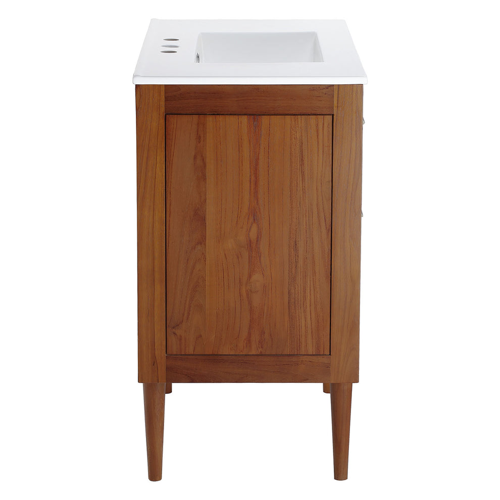 Modway Cassia 36" Bathroom Vanity - EEI-5109 ceramic sink basin integrated countertop Teak Wood Construction Spacious Bottom Drawer | Bathroom Accessories | Modishstore - 4