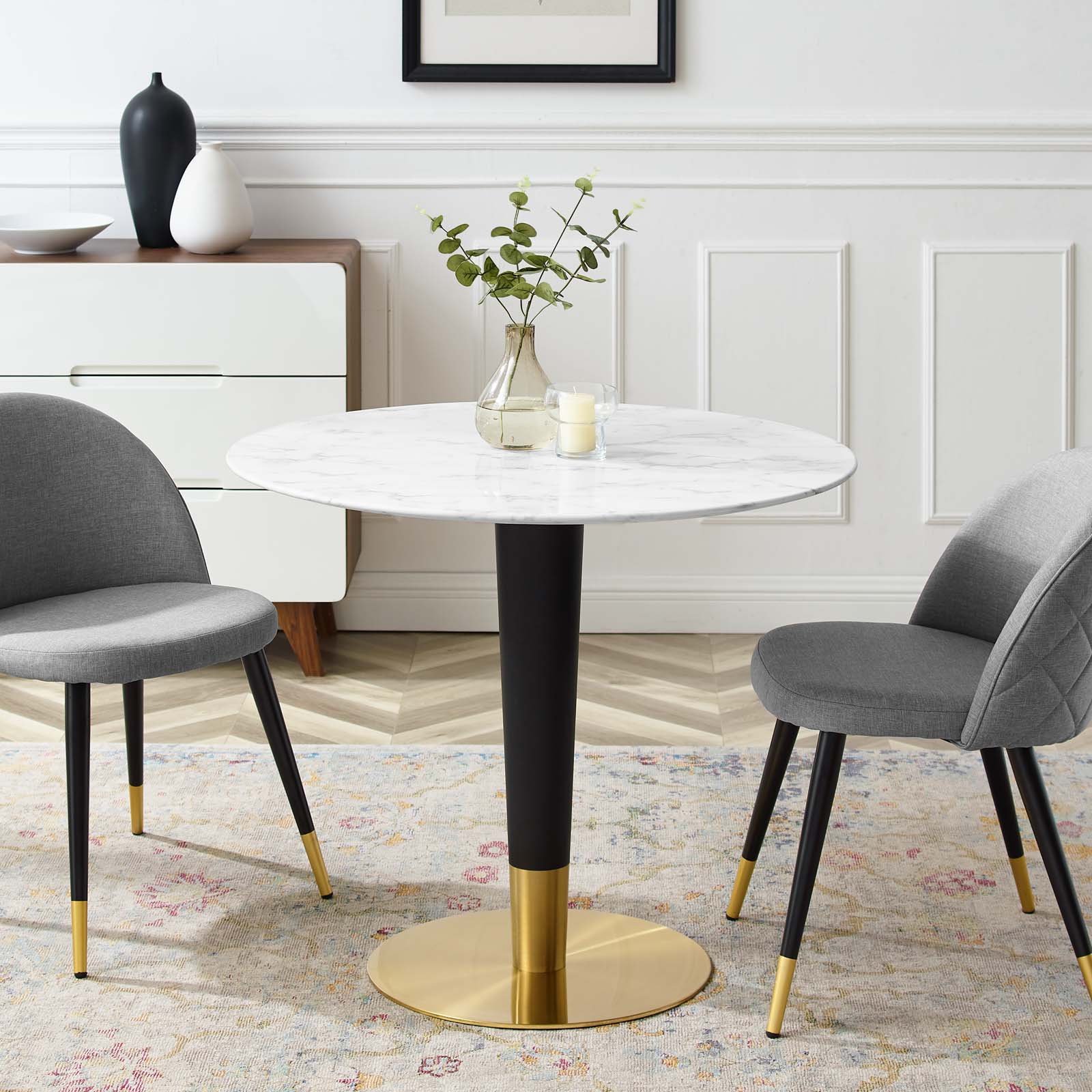 Zinque 36" Artificial Marble Dining Table By Modway - EEI-5122 | Dining Tables | Modishstore - 1